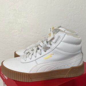 Puma White High-Top Sneakers